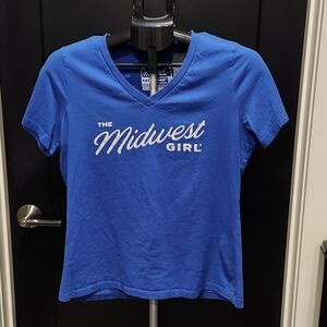 Blue V-Neck Women's Top